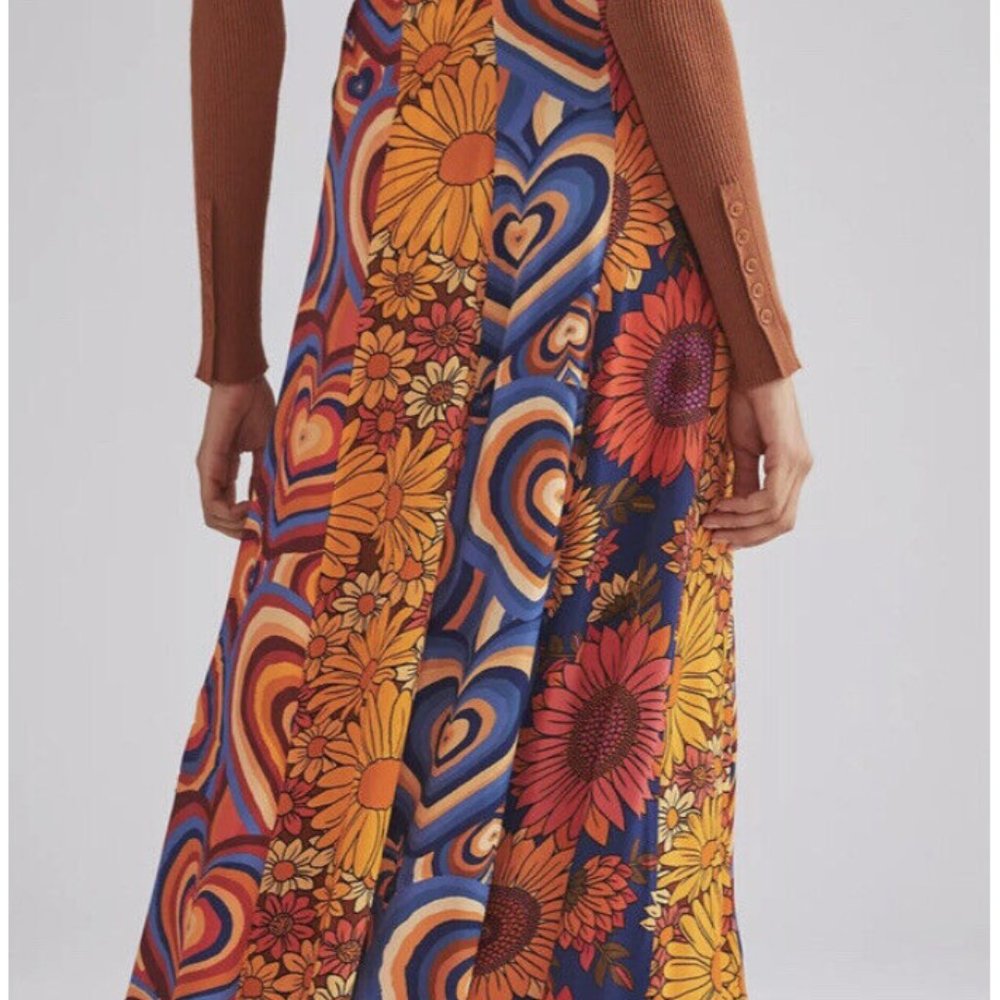 Farm Rio Abstract Contrast Maxi Skirt - NWT - Large
